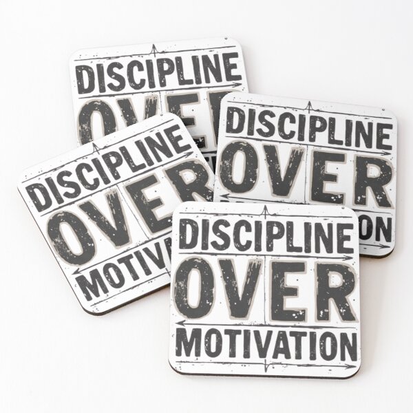 Item preview, Discipline Over Motivation Bold Athletic Quote designed and sold by Life Quotes.