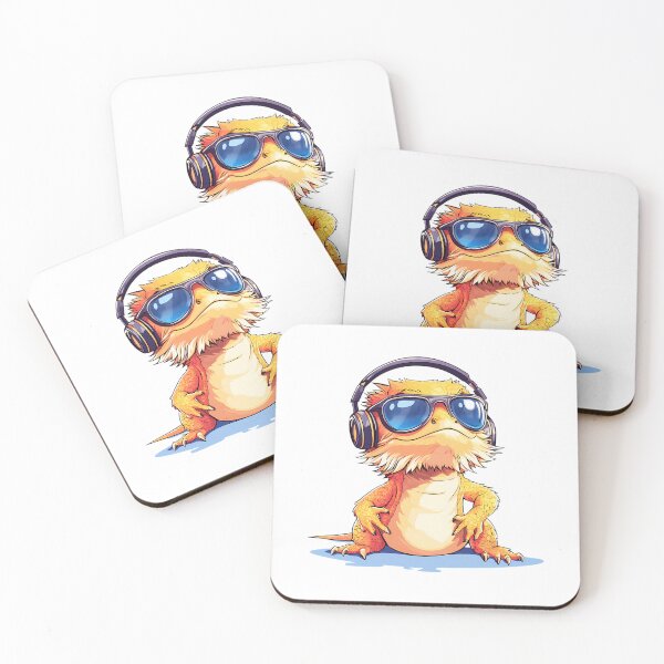Item preview, Cool Bearded Dragon Wearing Headphones And Sunglasses designed and sold by salvadorrojass.