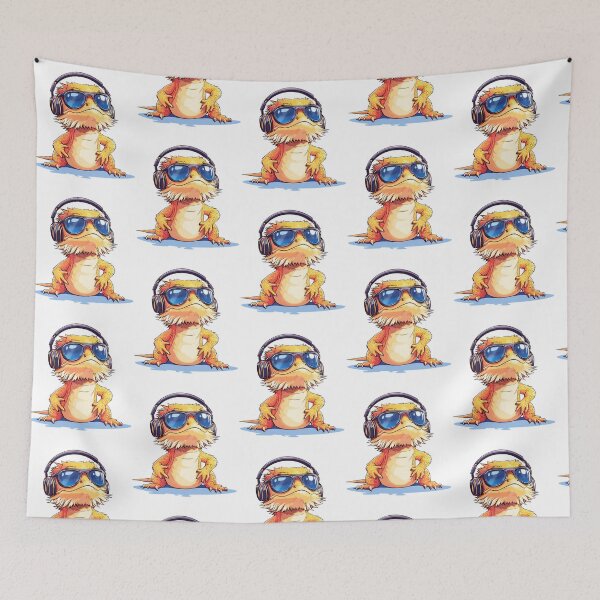 Item preview, Cool Bearded Dragon Wearing Headphones And Sunglasses designed and sold by salvadorrojass.