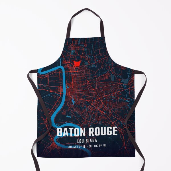 Item preview, Baton Rouge Red & Blue Minimalist Map designed and sold by HomeLivingCo.