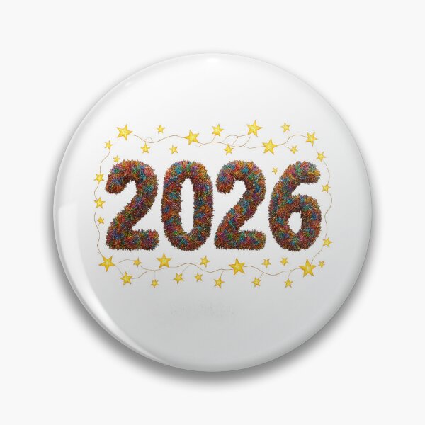 Item preview, New year 2026 tinsel numbers with glowing star frame on black background, AI Generated designed and sold by dvoevnore.