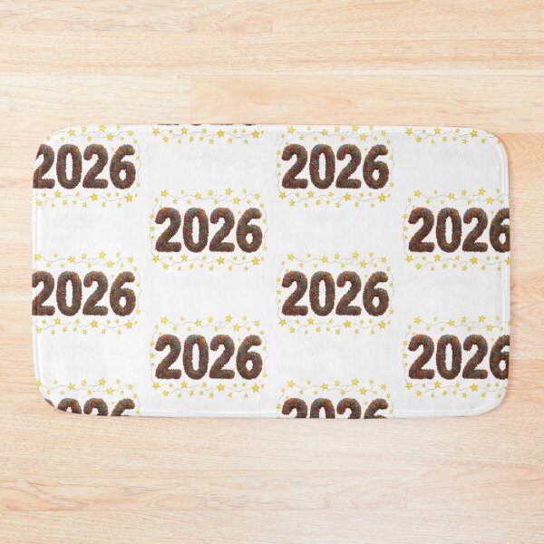 Item preview, New year 2026 tinsel numbers with glowing star frame on black background, AI Generated designed and sold by dvoevnore.