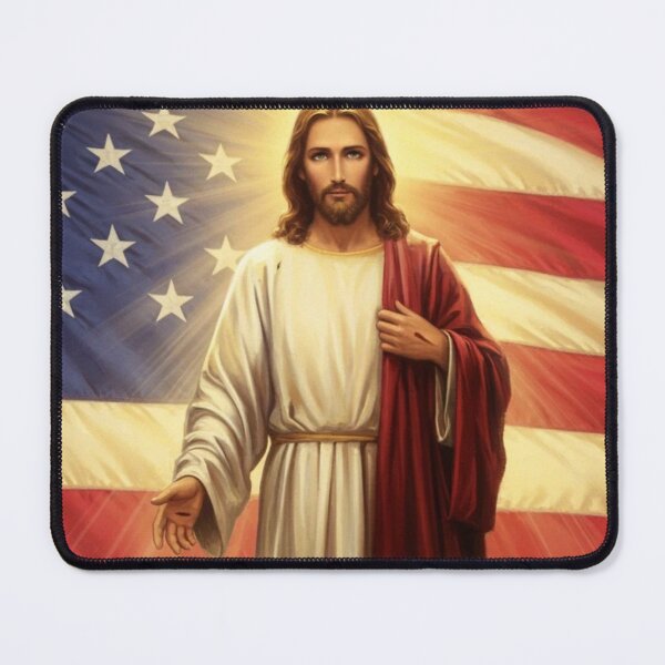 Item preview, Jesus Christ Patriot American Flag designed and sold by GodWeTrust.