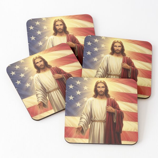 Item preview, Jesus Christ Patriot American Flag designed and sold by GodWeTrust.