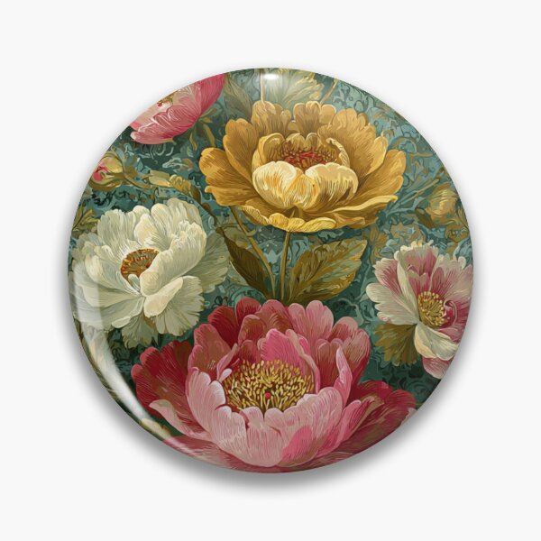 Item preview, Decoupage Vintage Peonies Colorful Damask 1900 Victorian designed and sold by GrinGalore.