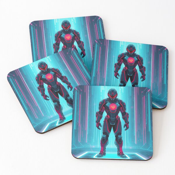 Item preview, Cyber Samurai – Futuristic Neon Armored Warrior designed and sold by Wizdem Artworkz.
