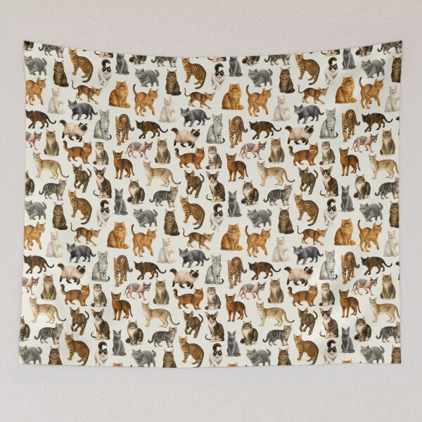 Item preview, Cat Breeds Retro Pet Lover Illustration Chart designed and sold by kakarikihill.