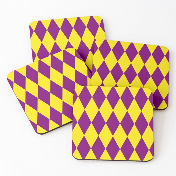 Item preview, Purple Yellow Harlequin Diamonds Checkers Design  designed and sold by PatternTitan.