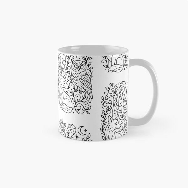 Item preview, Night Forest Spirit Animals - White Line Art designed and sold by Lunarhue.