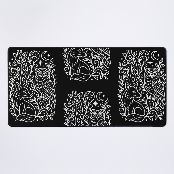 Item preview, Night Forest Spirit Animals - White Line Art designed and sold by Lunarhue.