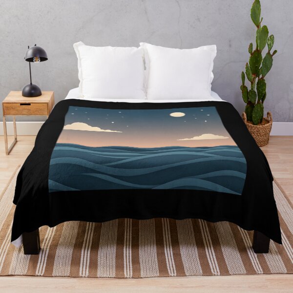 Item preview, Moonlit Ocean Waves under a Starry Night Sky designed and sold by tpMinimalist.