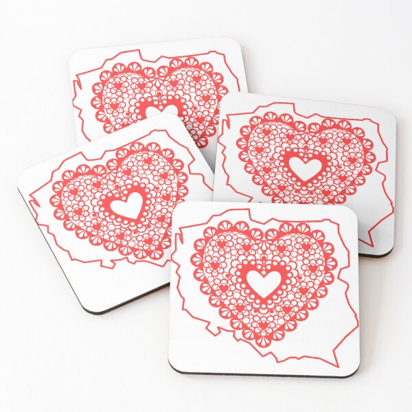 Item preview, Poland Map with Red Lace Heart - Polish Heritage Love Design designed and sold by AmberWit.