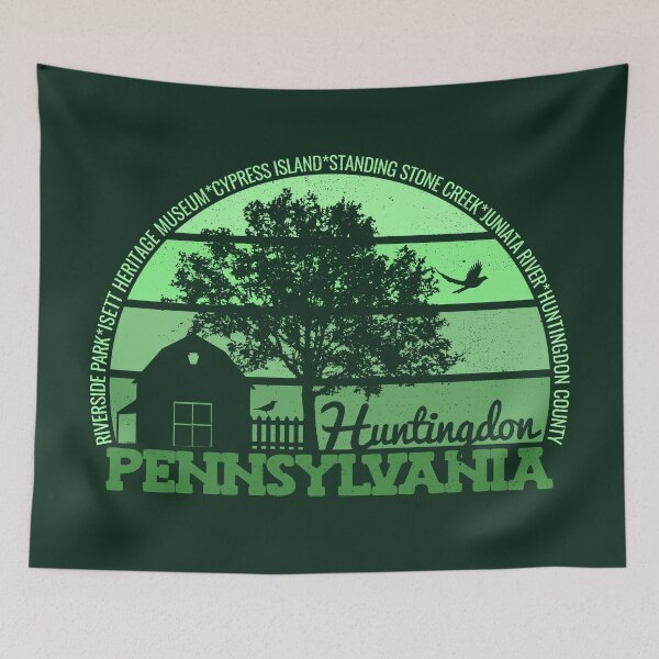 Item preview, Huntingdon Pennsylvania Sunset Retro Vintage Local Pride Logo designed and sold by CRHPOD20.