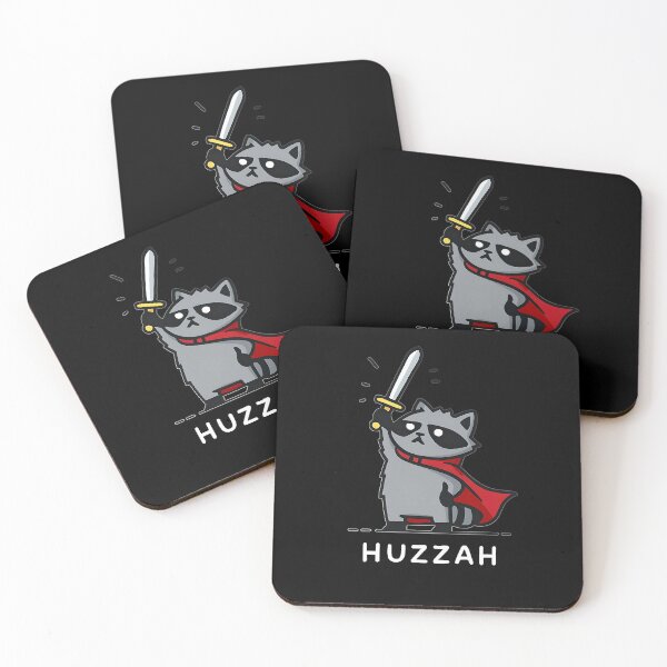 Item preview, Huzzah Raccoon Knight Funny Sword Meme Quote  designed and sold by Abirtom.