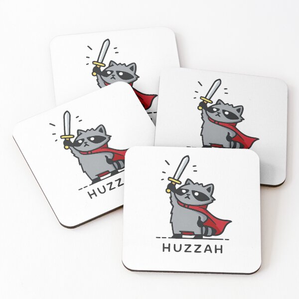 Item preview, Huzzah Raccoon Knight Funny Sword Meme Quote  designed and sold by Abirtom.