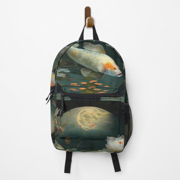Item preview, Vintage Asian Style Koi Oil Painting In A Pond Among Lilies designed and sold by LanaGustavsson.
