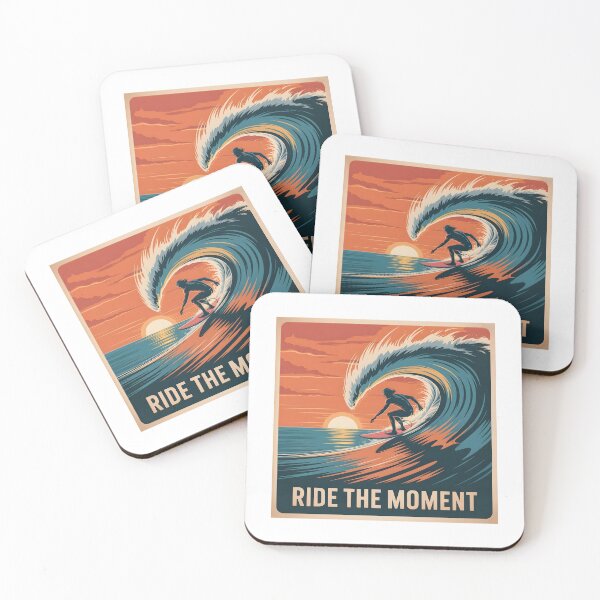 Item preview, Surfer Sunset Wave Art Ride The Moment designed and sold by 404wearpl.
