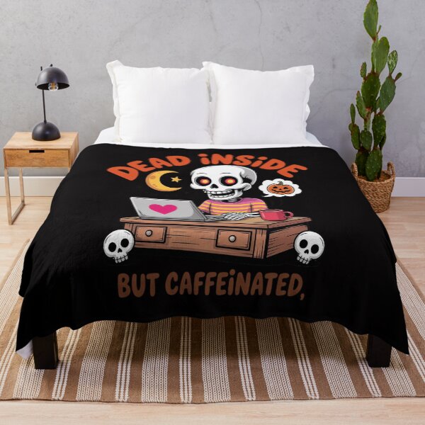 Item preview, Funny Halloween Coffee Dead Inside But Caffeinated designed and sold by VladoZork.