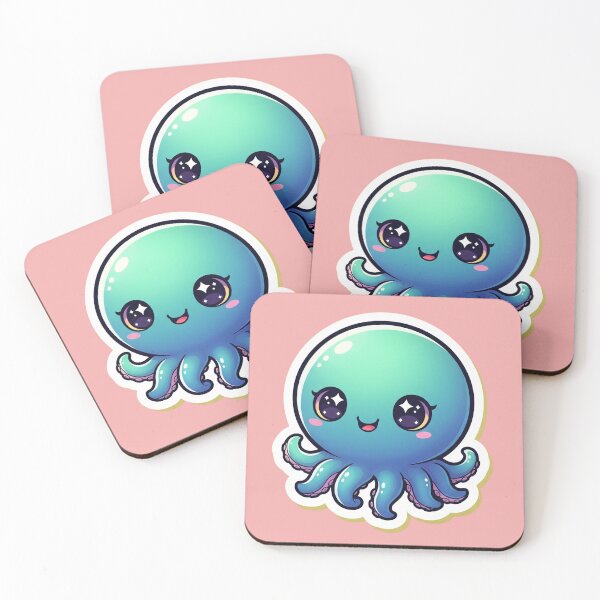 Item preview, Cute Chibi Octopus Kawaii Cartoon Sea Animal Adorable Tentacles Art designed and sold by bvdesignart.
