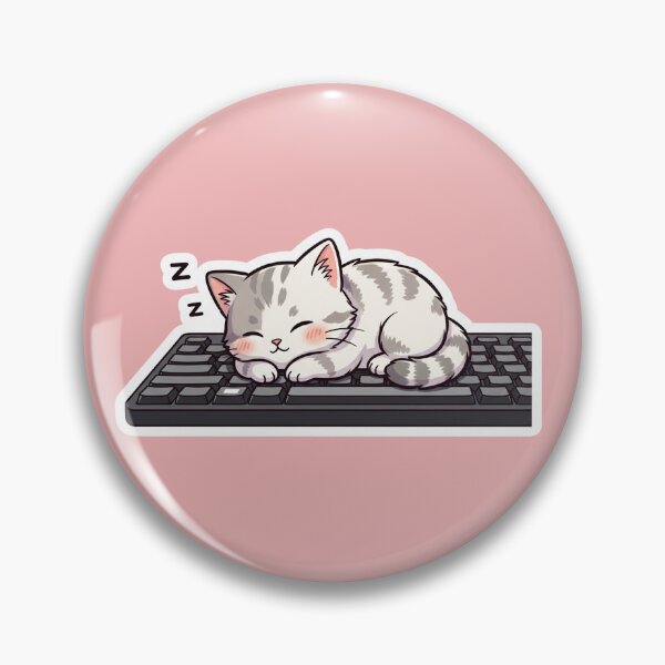 Item preview, Cute Cat Sleeping On Keyboard Funny Kitten Cozy Programmer Gift Art designed and sold by bvdesignart.