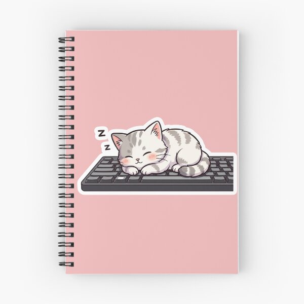 Item preview, Cute Cat Sleeping On Keyboard Funny Kitten Cozy Programmer Gift Art designed and sold by bvdesignart.