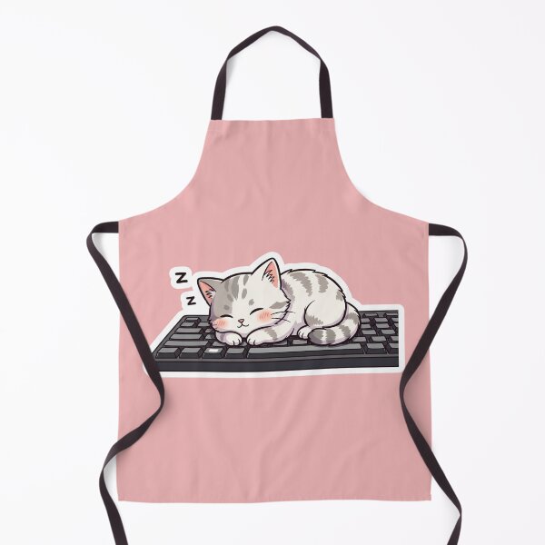 Item preview, Cute Cat Sleeping On Keyboard Funny Kitten Cozy Programmer Gift Art designed and sold by bvdesignart.