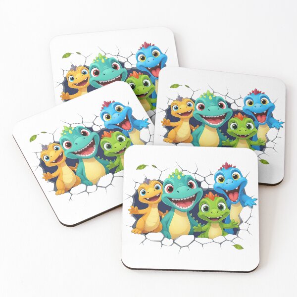 Item preview, Adorable Cartoon Dinosaurs Breaking Through Wall designed and sold by ArtfulWeave.