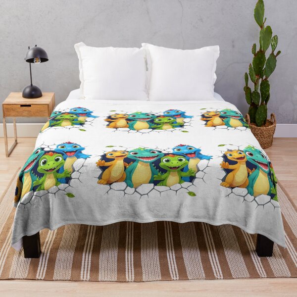 Item preview, Adorable Cartoon Dinosaurs Breaking Through Wall designed and sold by ArtfulWeave.