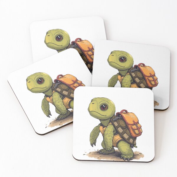 Item preview, Cute Turtle with Backpack – Cute Adventure Animal Design designed and sold by Kayshies8120.