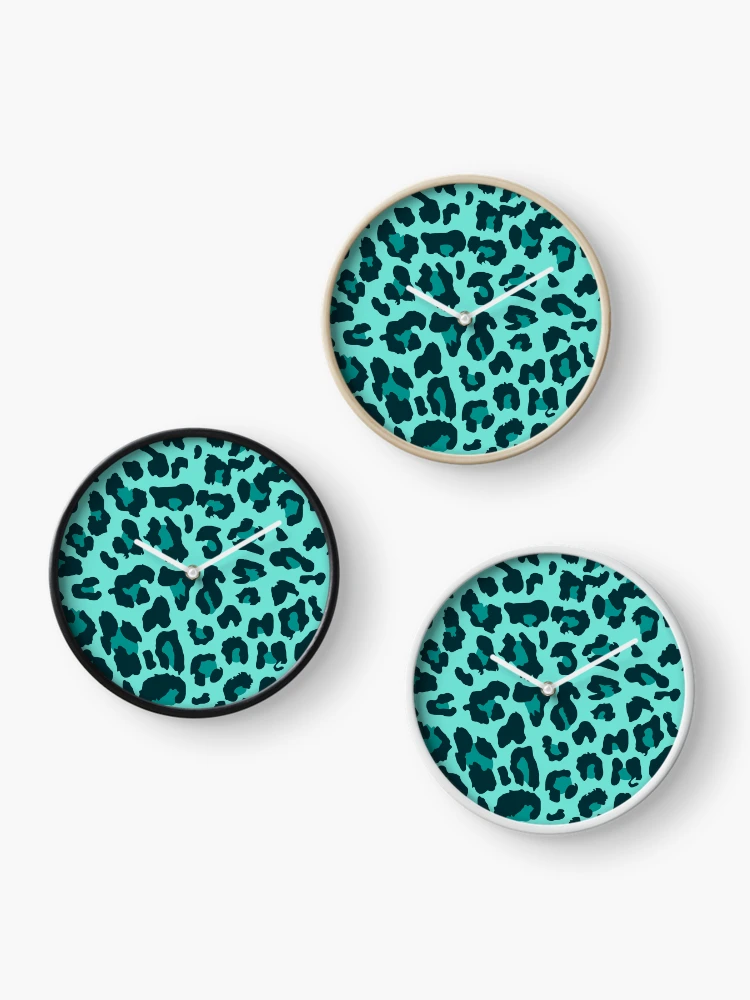 Thumbnail 3 of 4, Clock, Spot's Pattern - Aqua designed and sold by RWT-Design.