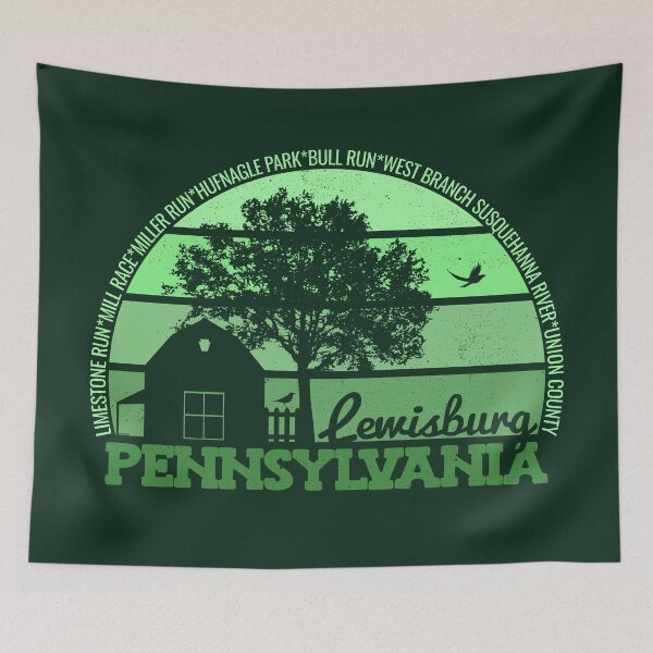 Item preview, Lewisburg Pennsylvania Sunset Retro Vintage Local Pride Logo designed and sold by CRHPOD20.
