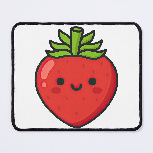 Item preview, Cute Strawberry Character with Smiling Face designed and sold by ArtfulWeave.