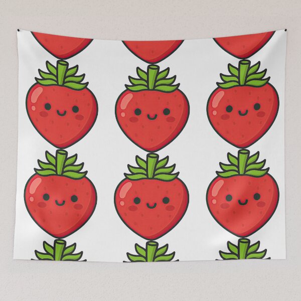 Item preview, Cute Strawberry Character with Smiling Face designed and sold by ArtfulWeave.