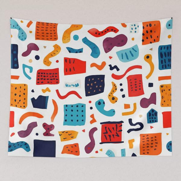 Item preview, Memphis Squiggle Block Scatter 3 designed and sold by Tom-Johnson.