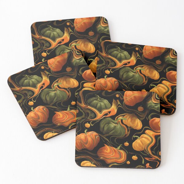 Item preview, Futuristic Metallic Pumpkins | Retro Sci-Fi Halloween Wall Art & Decor 4 designed and sold by Velvetcosmonova.