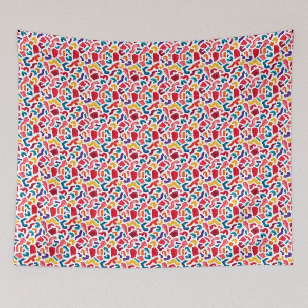 Item preview, Memphis Squiggle Block Scatter 6 designed and sold by Tom-Johnson.