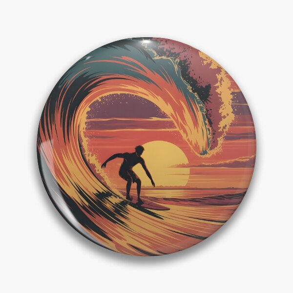 Item preview, Surfer Sunset Wave Art designed and sold by 404wearpl.