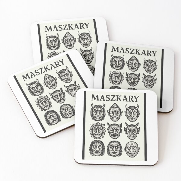 Item preview, Slavic Folklore Masks – Maszkary Demon Faces Black and White Illustration Slavic Halloween designed and sold by MySoulThread.