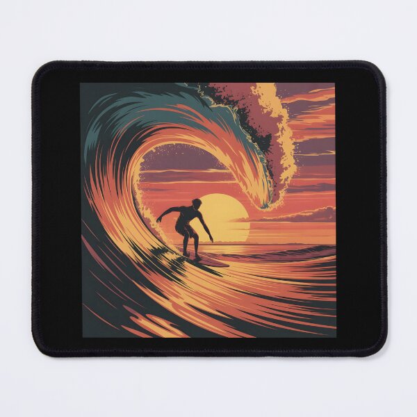 Item preview, Surfer Sunset Wave Art designed and sold by 404wearpl.