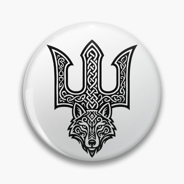 Item preview, Veles symbol with a wolf, Veles' trident, black - Slavic trident, ornament, wolf spirit designed and sold by Myth-LegendArt.