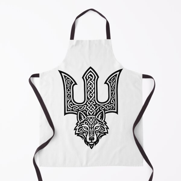 Item preview, Veles symbol with a wolf, Veles' trident, black - Slavic trident, ornament, wolf spirit designed and sold by Myth-LegendArt.