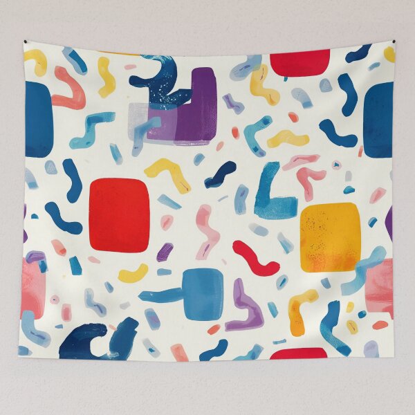 Item preview, Memphis Squiggle Block Scatter 7 designed and sold by Tom-Johnson.