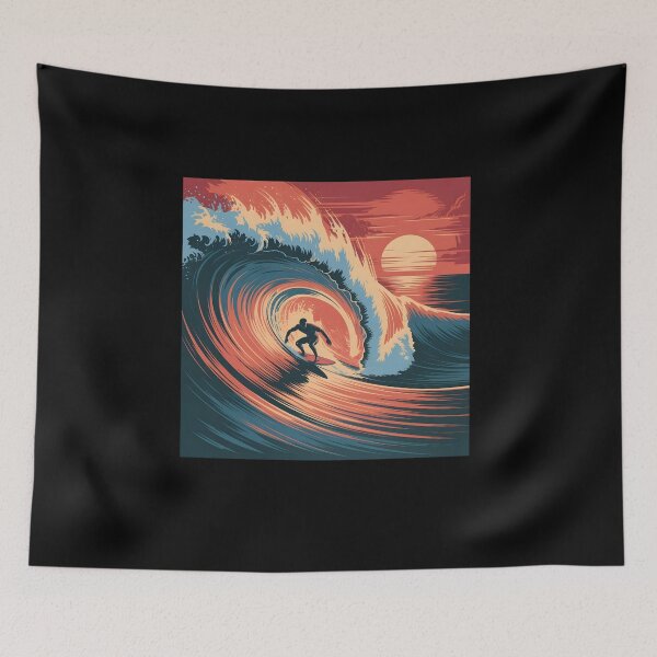 Item preview, Surfer Sunset Wave Art  designed and sold by 404wearpl.
