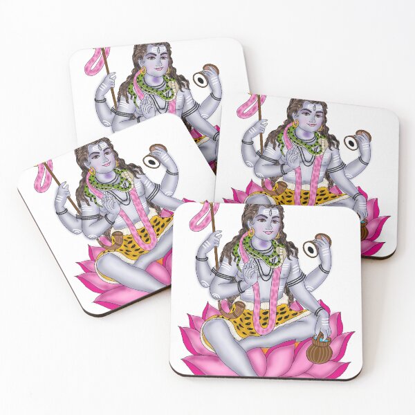 Item preview, Lord Shiva on Pink Lotus Digital Painting | Hindu Spiritual Wall Art, Mahadev Meditation Artwork designed and sold by Harshit_Digital_Arts.