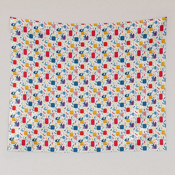 Item preview, Memphis Squiggle Block Scatter 8 designed and sold by Tom-Johnson.