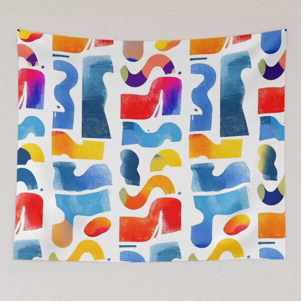 Item preview, Memphis Squiggle Block Scatter 9 designed and sold by Tom-Johnson.
