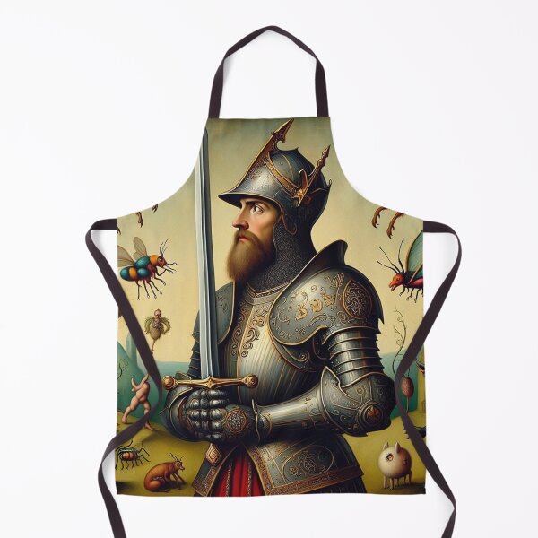 Item preview, Medieval Knight surrounded by mythological creatures portrait art designed and sold by Vintage Designs +.