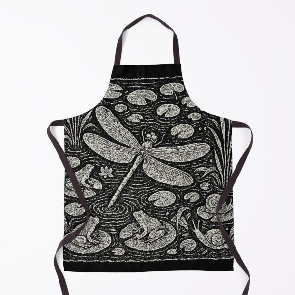 Item preview, Dragonfly Frogs Pond Life Vintage Doodle designed and sold by EdvvinStudios.