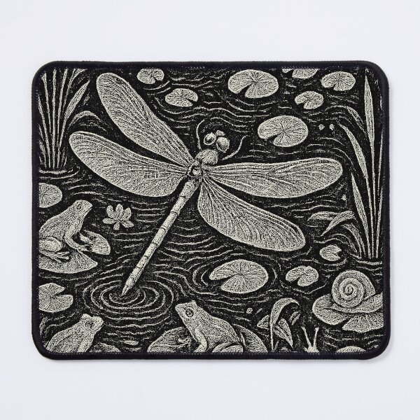 Item preview, Dragonfly Frogs Pond Life Vintage Doodle designed and sold by EdvvinStudios.