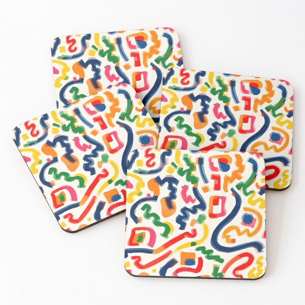 Item preview, Memphis Squiggle Block Scatter 11 designed and sold by Tom-Johnson.